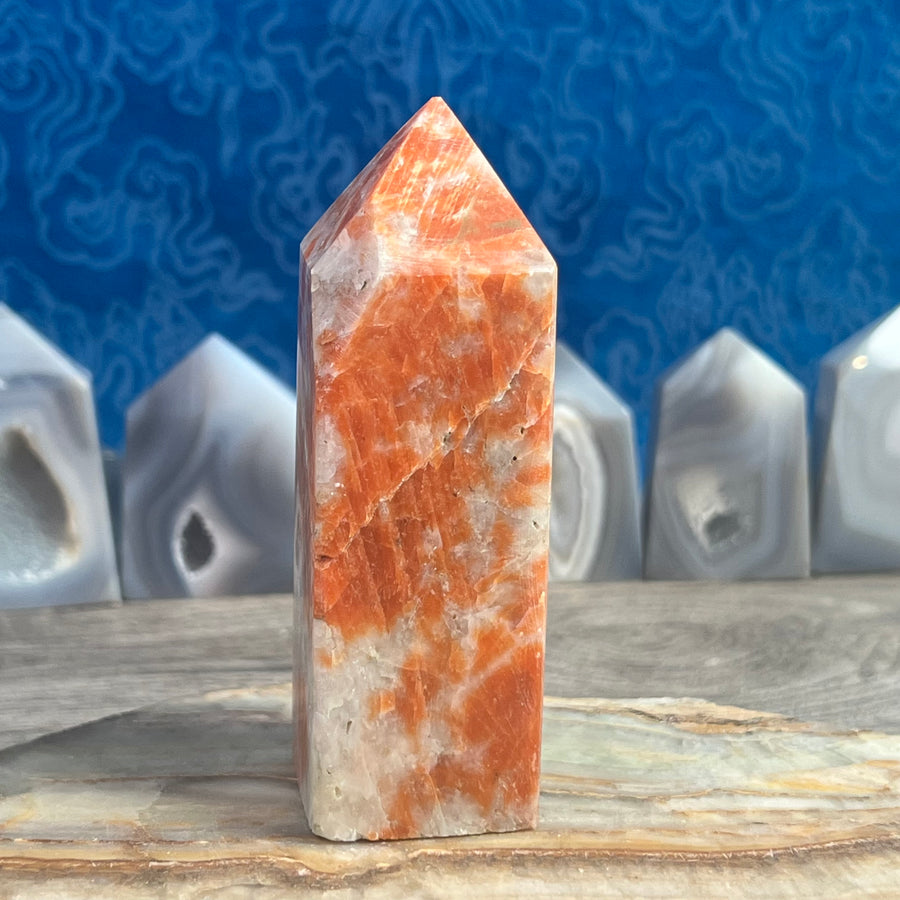 Sunstone and Apatite Tower from India