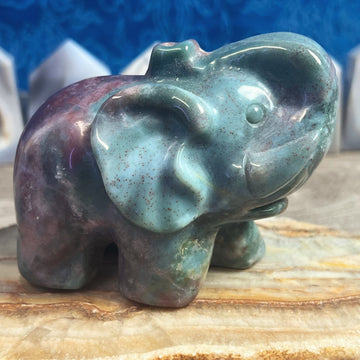 Fancy Jasper Carved Elephant from India
