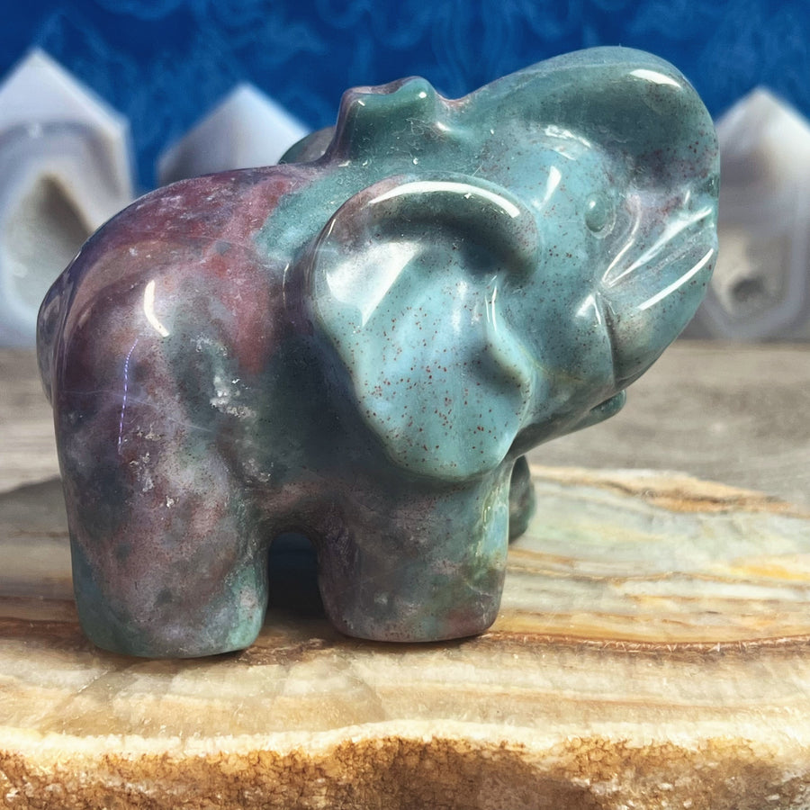 Fancy Jasper Carved Elephant from India