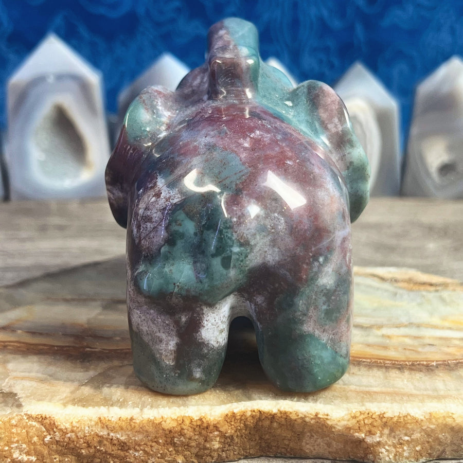Fancy Jasper Carved Elephant from India