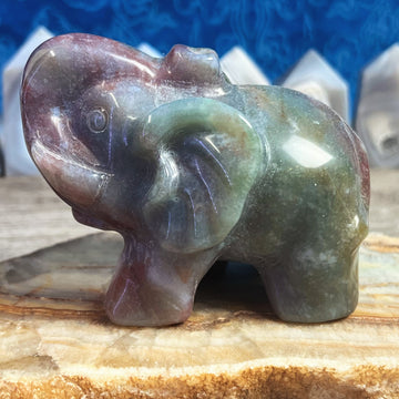 Fancy Jasper Carved Elephant from India