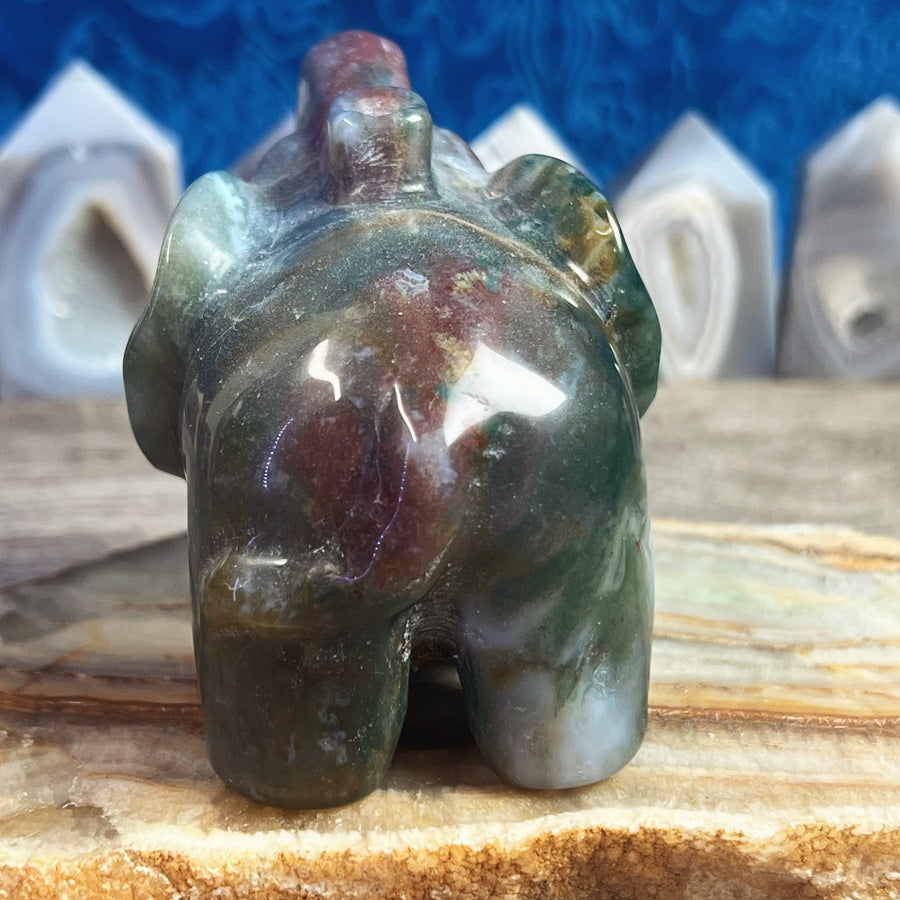 Fancy Jasper Carved Elephant from India