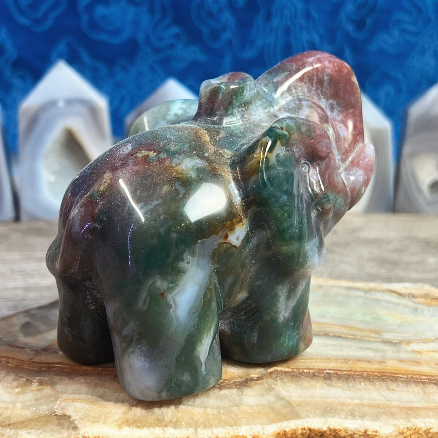 Fancy Jasper Carved Elephant from India