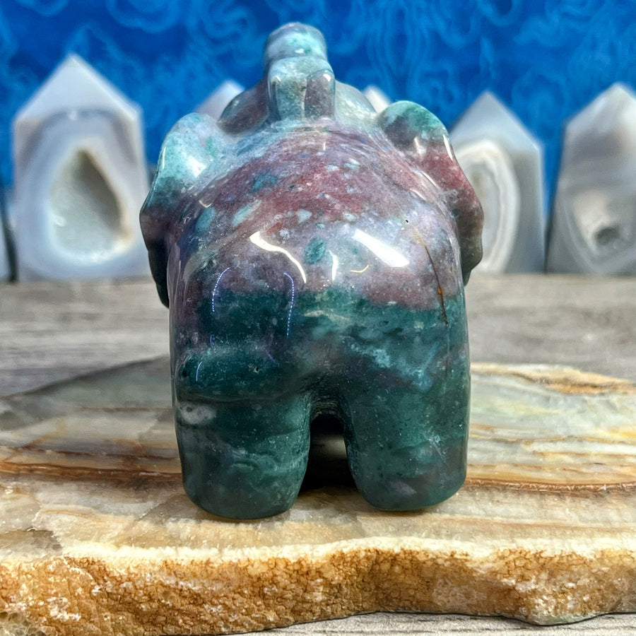 Fancy Jasper Carved Elephant from India