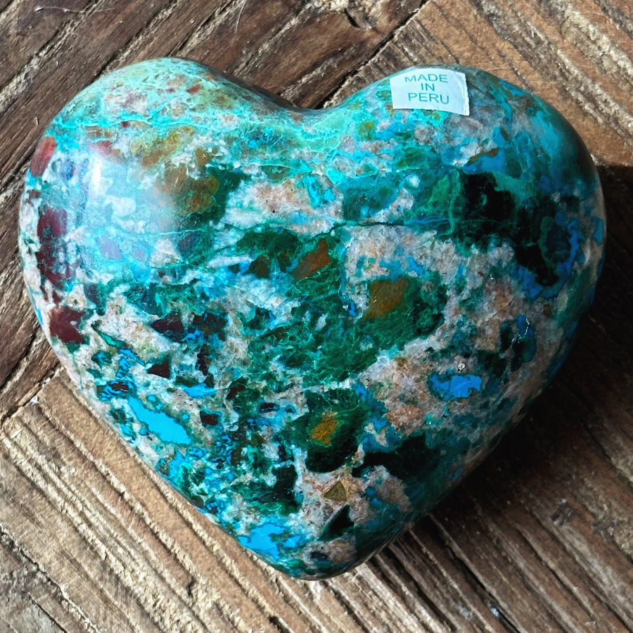 Chrysocalla with Cuprite Heart from Peru
