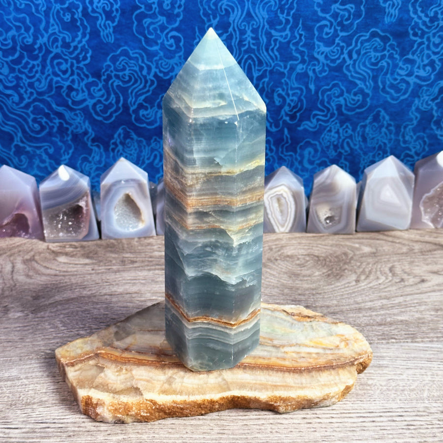 Sky Blue Large Onyx Tower from Argentina