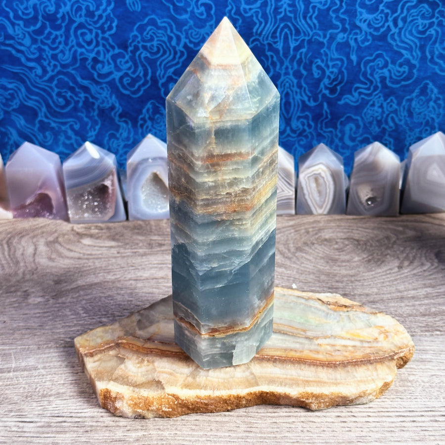 Sky Blue Large Onyx Tower from Argentina