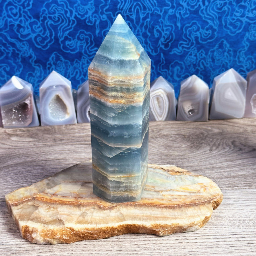 Sky Blue Large Onyx Tower from Argentina