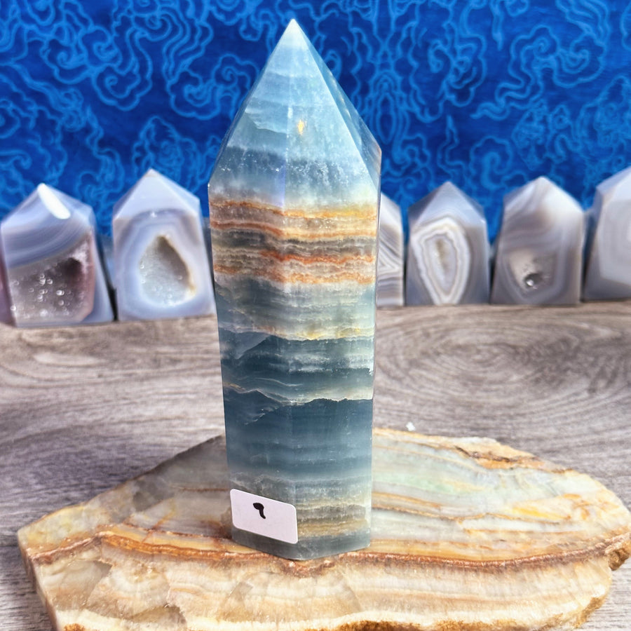 Sky Blue Large Onyx Tower from Argentina