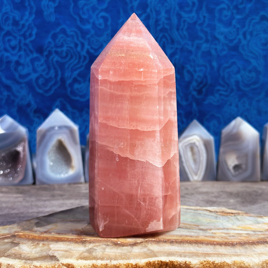 Rose Calcite Tower from Pakistan