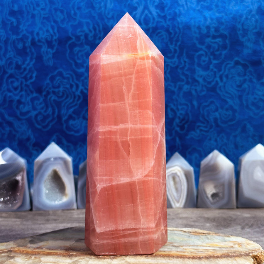 Rose Calcite Tower from Pakistan