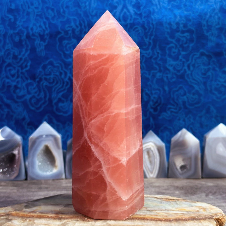 Rose Calcite Tower from Pakistan