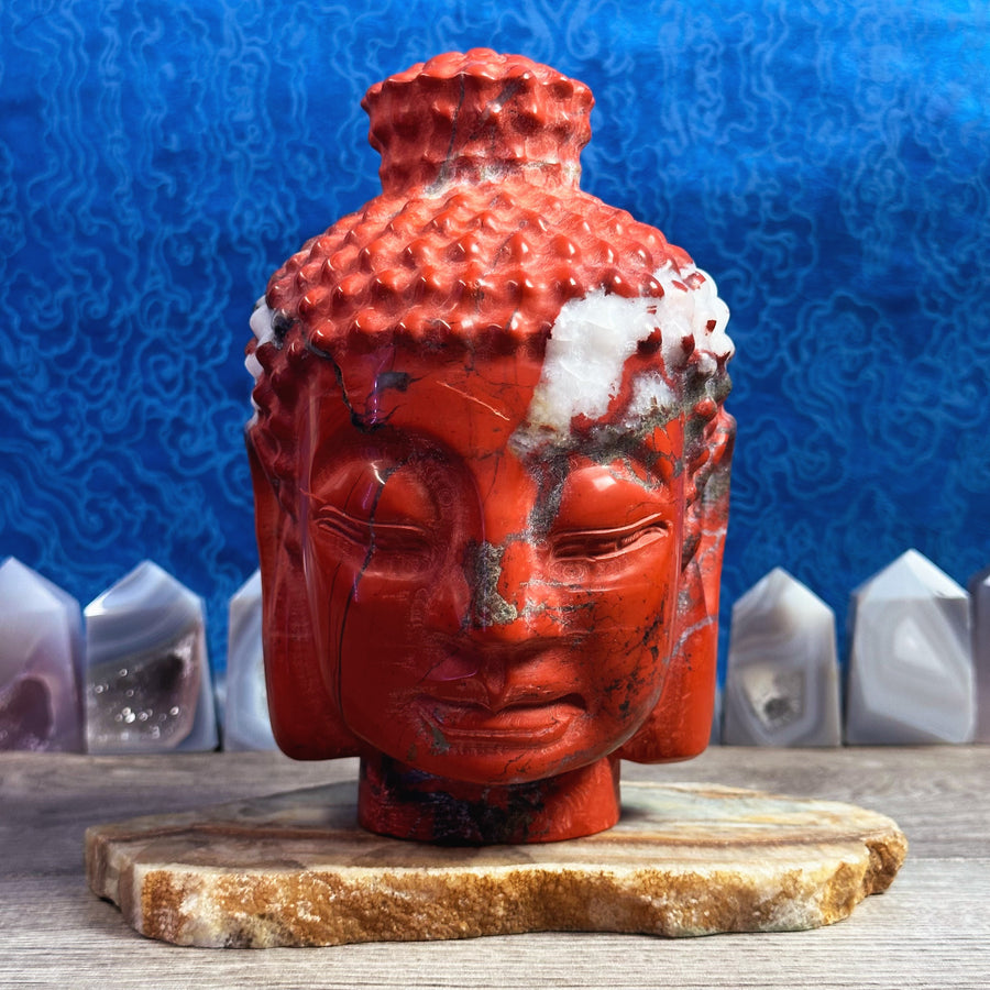 Red Jasper Buddha Carving from India