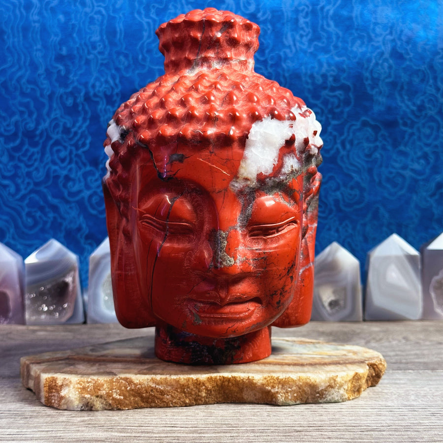 Red Jasper Buddha Carving from India