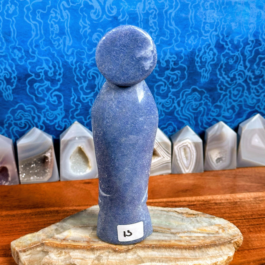 Blue Aventurine Carved Virgin Mary/Goddess from China