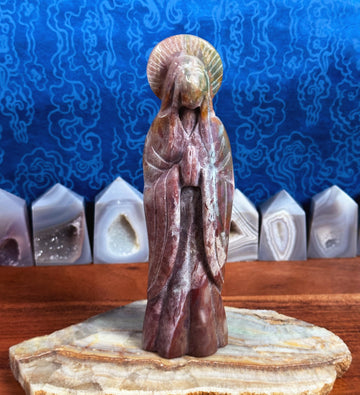 Fancy Agate Carved Virgin Mary/Goddess from India