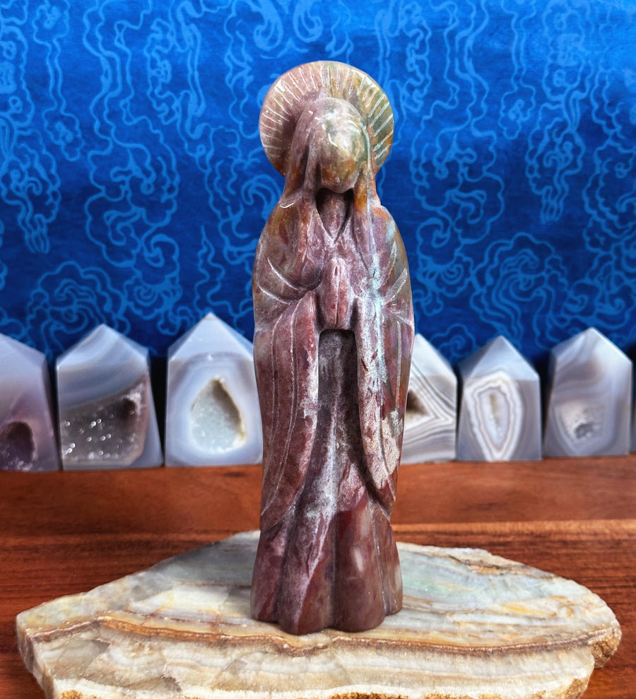 Fancy Agate Carved Virgin Mary/Goddess from India