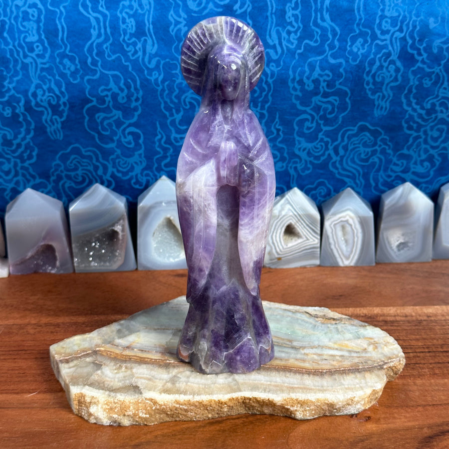 Amethyst Virgin Mary/Goddess Carving from China