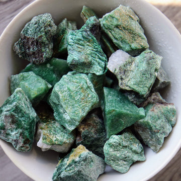 Green Fuschite Natural Chunks from India