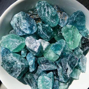 Blue and Green Fluorite Natural Chunks from China