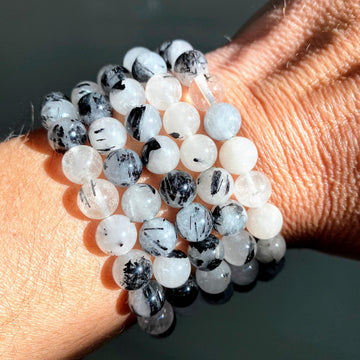 Quartz and Tourmaline Gemstone Bracelet from China