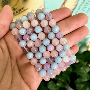 Amethyst, Aquamarine and Rose Quartz Gemstone Bracelet