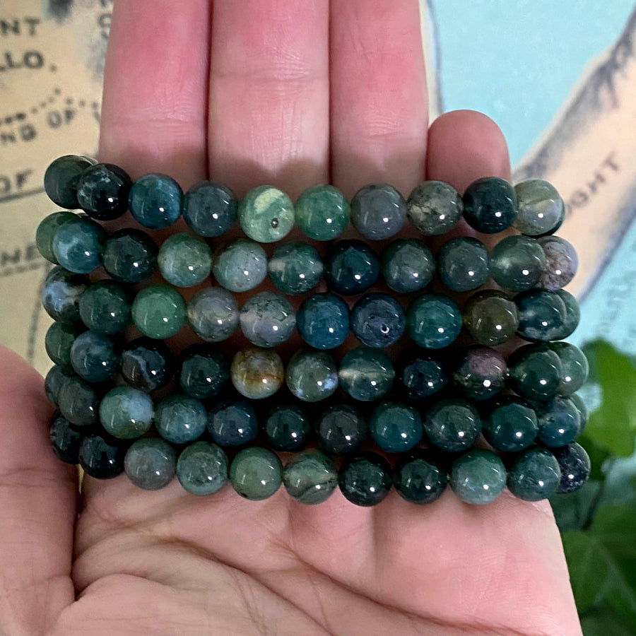 Moss Agate Gemstone Bracelet