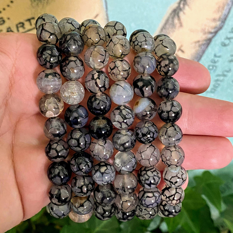 Dragon Glass and Moonstone Gemstone Bracelet