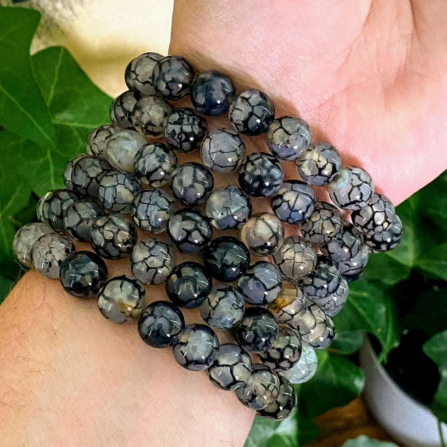 Dragon Glass and Moonstone Gemstone Bracelet