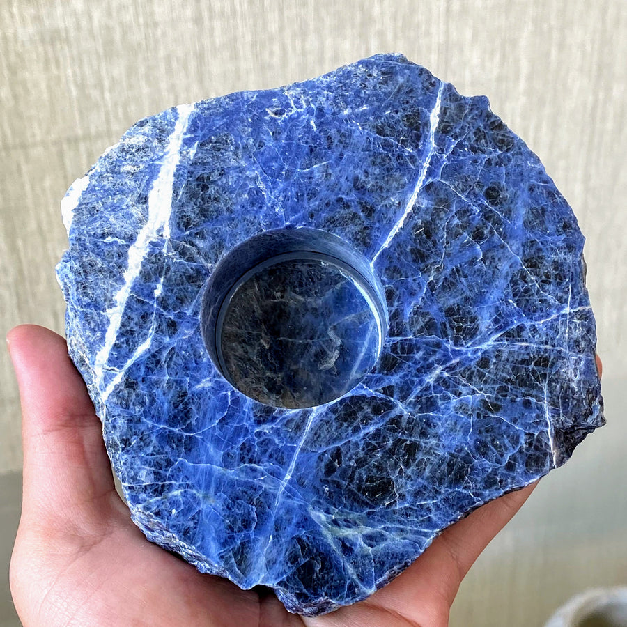 Sodalite Candle or Airplant Holder from Brazil