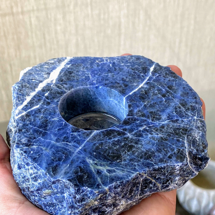Sodalite Candle or Airplant Holder from Brazil