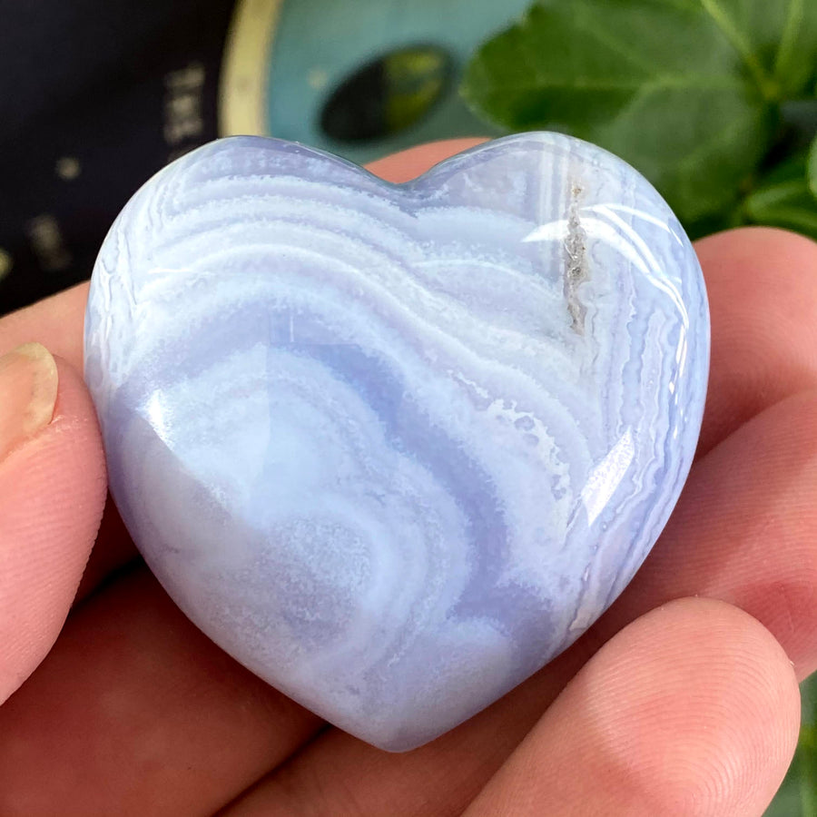 Blue Lace Agate Heart from South Africa