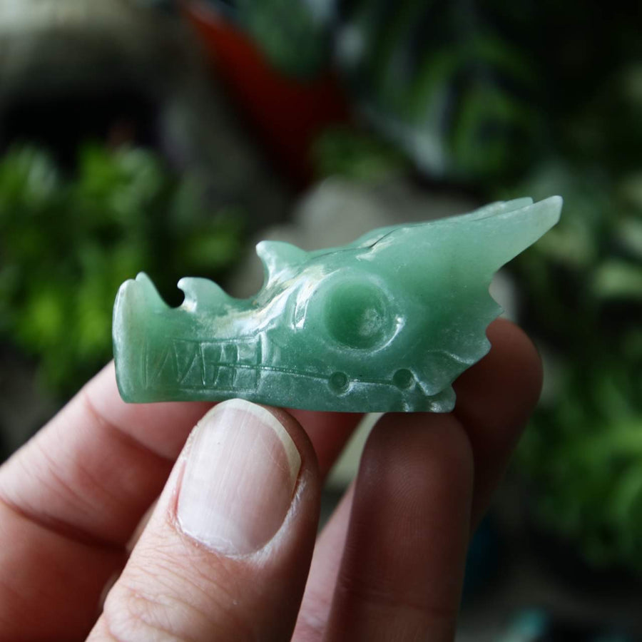 Green Aventurine Carved Dragon from China