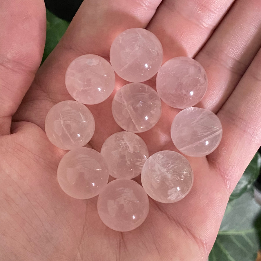 Rose Quartz Mini Spheres (Set of 3) from Mozambique