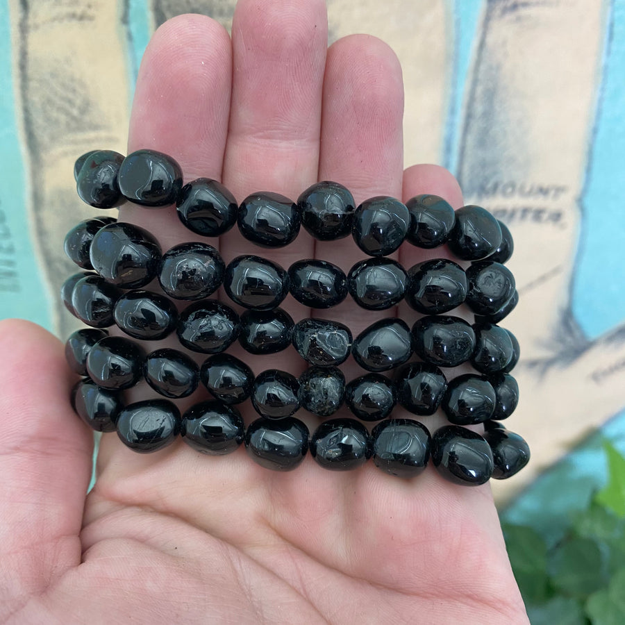 Black Tourmaline Gemstone Bracelet from Brazil