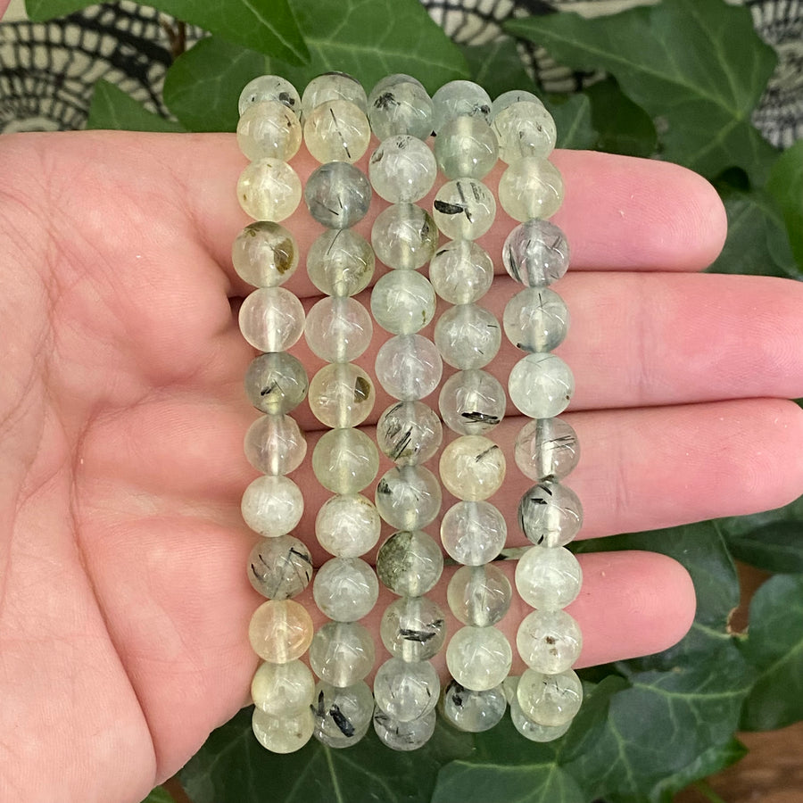 Prehnite and Epidote Gemstone Bracelet