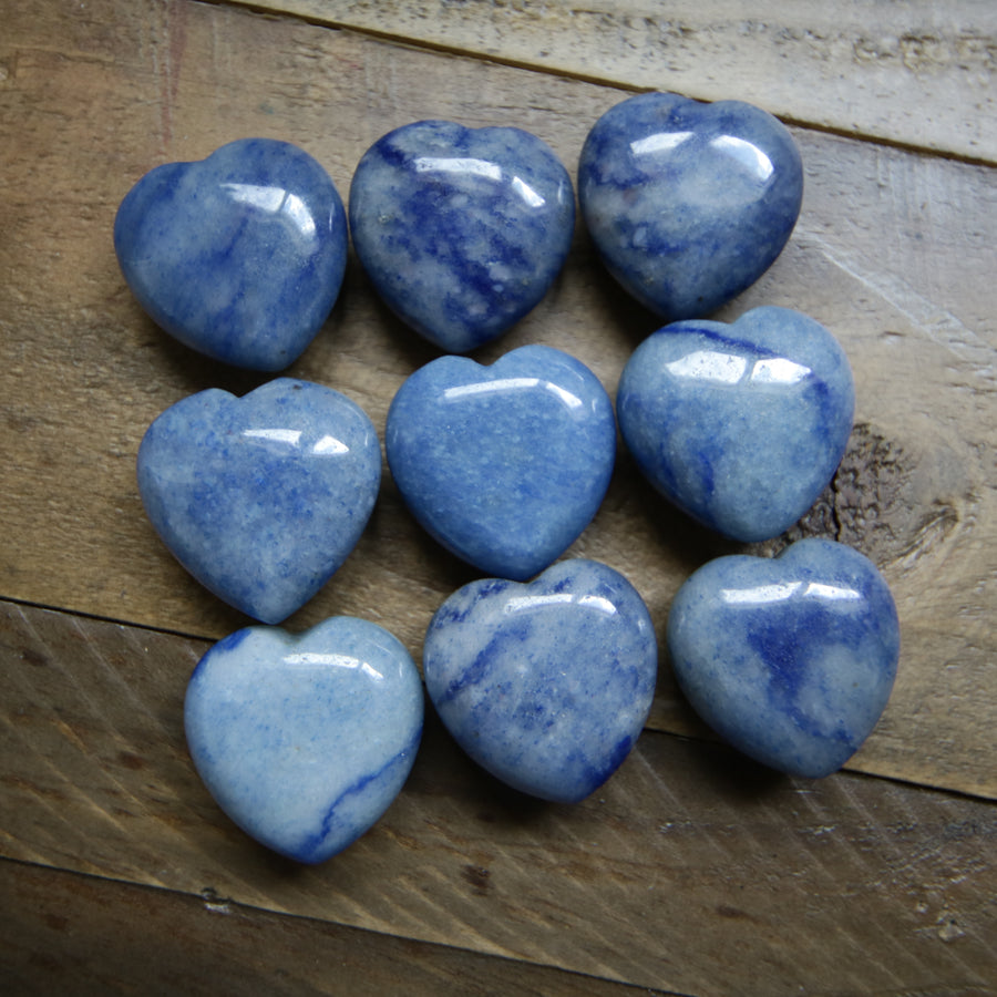 Blue Quartz Hearts